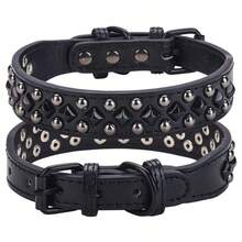 CP434B Adjustable Synthetic Leather Spiked Studded Dog Collars For Small Medium Large Pets Like Pit Bull Bulldog Pugs Husky, Collars For Puppys, Double D Ring Dog Collars For Small Dogs, Velvet Dog Collar, Pet Collars, Ex Large Dog Collars, Pet Accessories, Pet Safety Collar, Double Ring Collar, Studded Collar, Durable Pet Collar, Handcrafted Collar, Puppy Collar, Husky Owners, Large Dog Owners