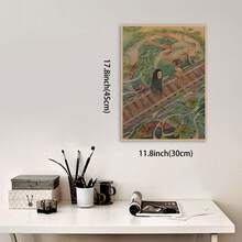 Framed Room Decor Anime Canvas Art Print, Japanese Manga Movie Poster, Wall Decor For Home, Bedroom, Living Room, Bathroom, Office, Cafe - Creative Artwork By Famous Cartoonist - 框架 - 查看 5