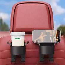 1件装多功能车载收纳袋，带挂钩、杯架和储物盒 - 耐用PP材质，适用于座椅靠背，可放置饮料和手机。车载挂钩、挂钩储物盒、手机支架、通用配件、汽车靠背、多功能杯架 - 黑色 - 查看 7