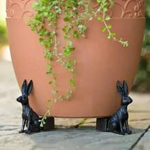 3Pcs Flower Pot Feet Stand Plant Pots Risers Pad Out Animal Shape Cat Dog Rabbit - Multicolor - View 9
