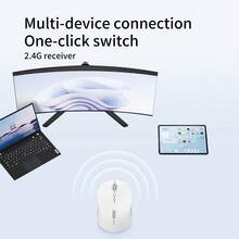 Lenovo N220 2.4GHz Wireless Silent Mouse Ultra-Low Latency Fast Response Super Long Battery Life Business Office Ergonomic Design - 白色 - 查看 5