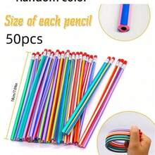 20 piezas de lápices flexibles y divertidos, lápices flexibles de colores rayados con borradores, regalos y decoraciones para fiestas (solo para uso de adultos) - Multicolor - Ver 8
