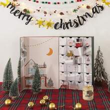 Soul and Lane Calendario de adviento vacío Let It Snow cuenta regresiva de 24 días para Navidad calendario de cartón reutilizable y rellenable con cierre magnético para llenar tú mismo - Dejaqueneve - Ver 4