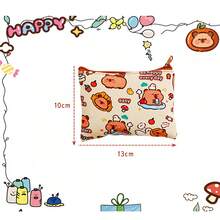 Monedero de capibara con estética Ins, bolsa de almacenamiento con cremallera mini para mujeres, adolescentes y niñas - Auriculares, lápiz labial, toallas sanitarias - Multicolor - Ver 12