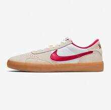 Nike SB Heritage Vulc 麂皮滑板鞋，耐磨薄底，休闲户外低帮平底鞋，复古风格，百搭实用，通勤休闲皆宜，超值之选，CD5010-100 - 米白紅 - 查看 2
