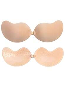 半对隐形聚拢文胸花瓣，无背乳贴，女士无缝自粘硅胶胸贴，适合新娘内衣、圣诞节或情人节礼物 - 彩色 - 查看 60