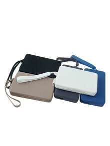 1 件纯色硅胶数码收纳袋，大容量旅行化妆包，口红信封，零钱包，包中包，手机，数据线，耳机，移动电源收纳袋，多功能小物件收纳袋数码收纳，轻巧便携/简洁美观/收纳方便/易于清洁。充电器盒数据线收纳袋移动电源手机充电器 - 彩色 - 查看 15