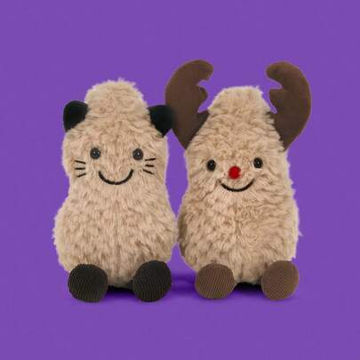 鹿、猫、花生酱猫毛绒挤压玩偶，便携式减压挤压玩偶，减压玩偶，圣诞礼物，女士礼物，创意生日礼物，触感柔软，可爱桌面摆件，圣诞袜填充物