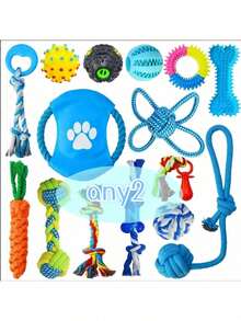 2/4/6pcs Pet Toy Set, Cute Durable Dog Toys, Dog , Ball, Rope Toy, Dog Boredom Relief Interactive Toys, Dog Gift (Random Style & Color) - Multicolor - View 8