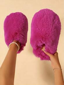 2025秋冬新款时尚男女毛绒拖鞋，保暖毛绒趾套家居拖鞋