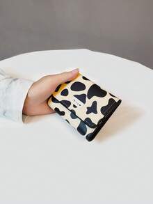1pc Cute Cow Print Compact Wallet PU Leather Folding Coin Purse College Style Card Holder For Women Wallet Purse Wallet Small Wallet Cute Wallet Mini Wallet Purses For Woman Wallet For Ladies Travel Essential Badge Holder Id Card Holder Id Holder - Multicolor - View 10