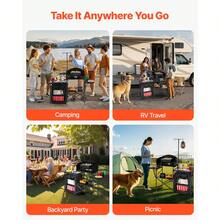 Camping Kitchen Table, Outdoor Camp Cooking Table, Aluminum Portable Cook Station With Storage Cupboard, Carrying Bag, Detachable Windscreen, Quick Set-Up For BBQ Party Picnic RV Travel, Black - 戶外的 - 查看 7