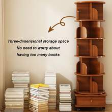 Biblioteca Giratoria Librero Organizador Libros Alto 173cm - Marrón - Ver 2