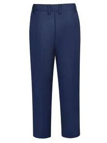 Tween Boy Solid Straight Leg Suit Trousers - Navy Blue - View 4