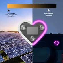 Solar-Powered Heart-Shaped LED Neon Love Atmosphere Light – IP65 Waterproof Valentine's Day Car Decor, Auto On/Off Romantic Ambient Light (Pink 2pcs) - 粉色 - 查看 5