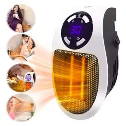 Calentador eléctrico de pared con control remoto, termostato programable y pantalla LED, unidad de calefacción práctica y moderna, programación fácil, temperatura regulable, ideal para habitaciones y oficinas pequeñas.