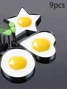3个/6个/9个装不锈钢煎蛋圈 - 煎蛋和蛋卷模具 - 厨房小工具 - 彩色 - 查看 10