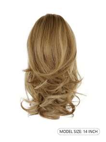 Ponytail Extension, 14 Inch Claw Clip Ponytail Extension Curly Wavy Pony Tails Hair Extensions Synthetic Hairpiece For Women Daily Wear - Multicolor - View 5