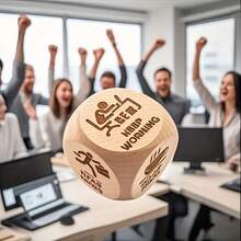 1个/2个木质六角骰子，创意办公及学习休息设计 - 决策骰子，送给同事的完美礼物，生日、节日、办公礼品的理想之选 | 趣味礼物 | 手工制作 | 办公放松 | 办公礼品 | 趣味礼物 | 手工制作 | 办公放松，也适合作为礼品派对和活动道具 - 彩色 - 查看 7