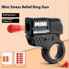 1pc 2025 New Mini Finger Ring Soft Bullet Gun Launcher Stress Relief Toy - Birthday Gift - Christmas Gift - Perfect Gift - Presents - Multicolor - View 11