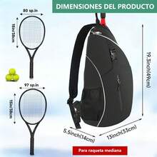 Bolsa de Tenis con 3 Toallas Deportivas,Mochila Deportiva para Pádel para 2 Palas,Maleta Impermeable Padel con Compartimentos,Padel Accesorios,Compatible con Pickleball y Tenis - 1 - Ver 6