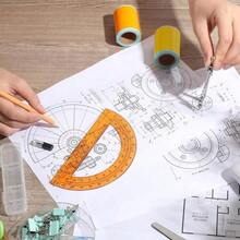 Juego de geometría para estudiantes EBOOT, compás de dibujo y transportador de brazo oscilante de 6 pulgadas de 180 grados (naranja) - ColorD - Ver 2