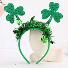 1PC/3PCS Irish Festival Party Shamrock Hairband, St. Patrick's Day Exclusive Party Photo Prop Headband, Festive Hair Clip With 3D Shamrock Mini Hat (Style Random) - Multicolor - View 2