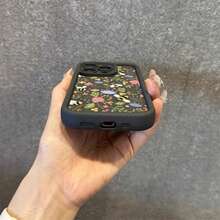 Süßes Bienenblumenmuster Silikon Handyhülle für iPhone 16 16E 15 14 13 12 11 Pro Max XS X XR 7 8 Plus SE2 Weiche TPU Hülle - Bordeaux - Übersicht 6