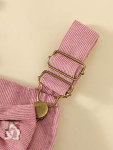 3件套女婴春秋季套装：白色罗纹长袖连体衣、碎花吊带蛋糕裙、蝴蝶结发带、可爱休闲装 - 彩色 - 查看 8