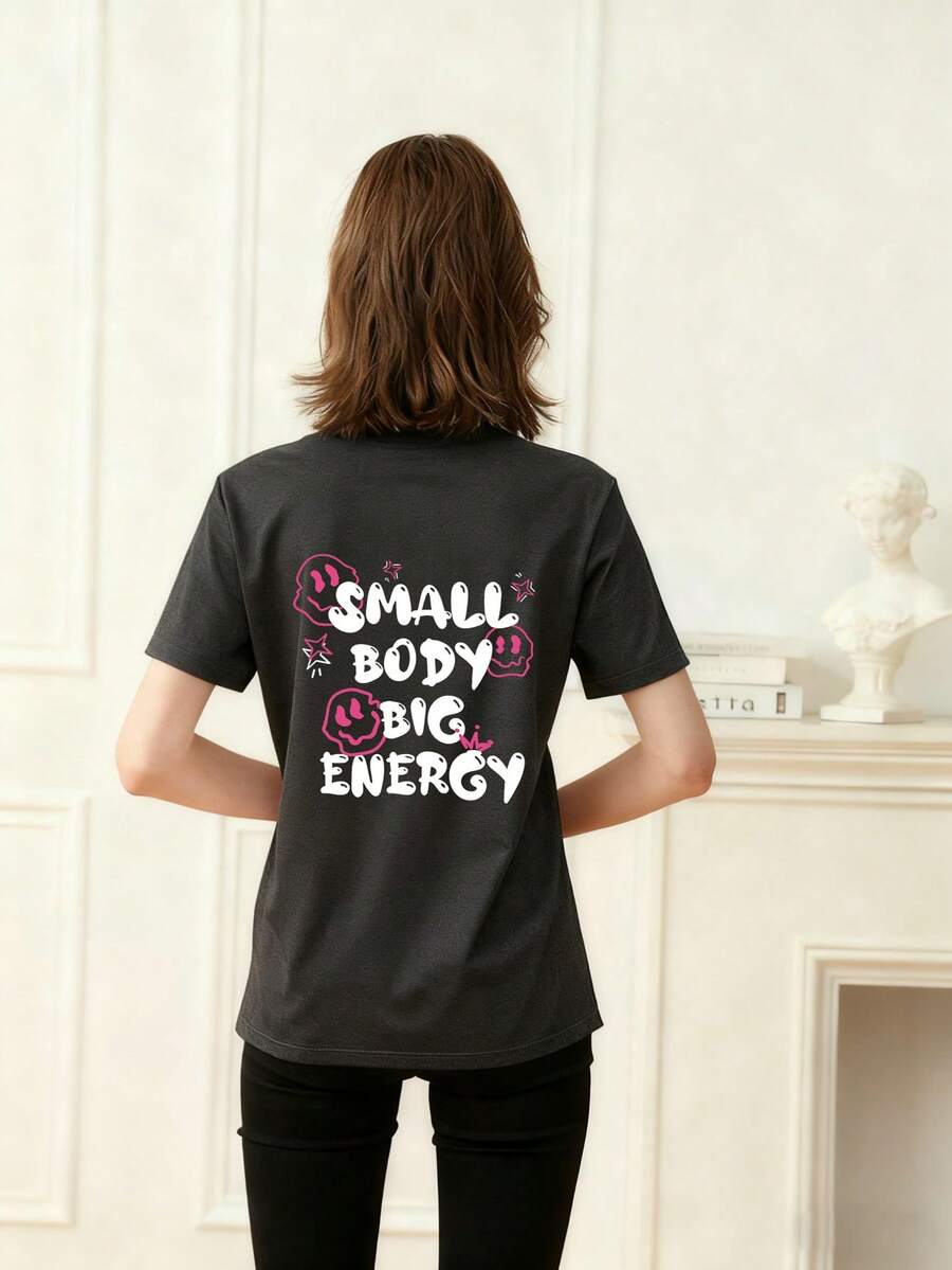 Tween Mädchen T-Shirt mit lustigem Aufdruck, Rundhalsausschnitt, kurzärmelig, lässiges Sommeroberteil