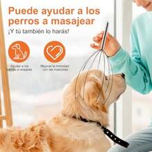 Yabely Araña masajeadora para cabeza portátil anti estrés Masajeador de cabeza Relajante Cuero Cabelludo 12 ejes flexibles plata - Pago - Ver 4