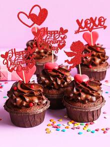 12 que tăm hình thần tình yêu Red Cupid dùng để trang trí tiệc Valentine, đám cưới, kỷ niệm ngày cưới - Đỏ - Xem 2