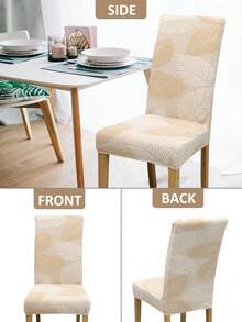 1/2/4 Stücke Jacquard Stoffstuhlbezüge, elastisch & abnehmbar, Blattmuster, schützt Ihre Stühle und verleiht einen modischen Touch, geeignet für Zuhause, Büro, Studium, Hotel und andere Anlässe, Stuhlhussen - Verschiedenfarbig - Übersicht 5