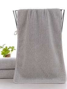 1pc Striped Pattern Towel, Modern Microfiber Towel For Bathroom, Gym, Hotel Home Bathroom Decor Back To School For Beauty Salon Home Bathroom Shower Towels For Beauty Salon, Hotel Sports,Home Essentials, Towel, Skin Care Bath Towel Sheet - Black and White - View 11