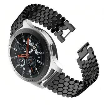 1条男士20mm/22mm时尚金属表带，兼容三星Galaxy Watch 3 41mm/45mm，适用于Watch GT2 46mm，经典简约运动表带，也适用于Amazfit 2/2S，兼容三星Gear S2/S3，经典表带配件，智能手表替换表带，送给朋友、家人的绝佳礼物，圣诞节礼物，生日礼物。