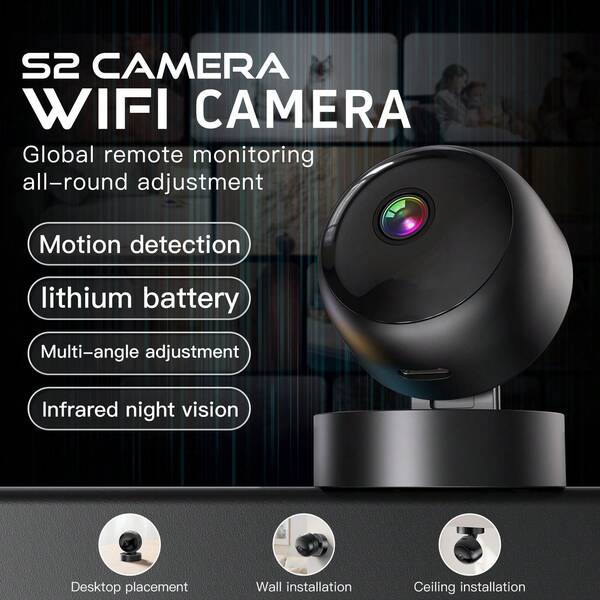 New 1-Piece Bulb Security Camera, Indoor Wireless WiFi Camera , Socket Screw-In Surveillance Device For Home Security Systems, Featuring Night Vision, 355° Pan-And-Tilt Functionality, Suitable For Indoor And Outdoor Use, Motion Detection Capability, HD Smart Home Monitoring Camera