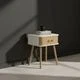 KIWI White, Black Or Natural Wood Bedside Table In Nordic Style With Drawer, Door Or Shelves, Side Table For Bedroom Or Living Room, Modern And Compact Nightstand For Home - 竹門 40x30x47 厘米 - 查看 2