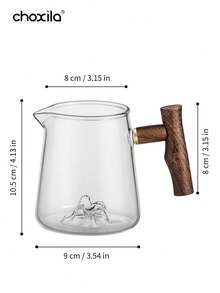 1pc Walnut Handle Coffee Pot, High-Temperature Resistant Glass Pot,Square Large-Capacity Coffee Pot, Unique Mountain-Shaped Design At The Bottom, Creative Coffee Pot Teapot