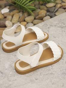 Hot Selling, 1 Pair Of Fashionable Minimalist Flat Sandals, Versatile And Suitable For Various Outfits, Stylish And Elegant, Perfect For Summer. - Beige - View 5