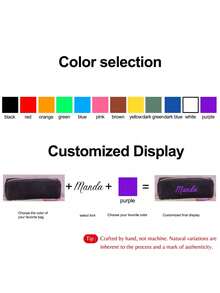 1 Pieza, Proceso de bordado, Estuche para lápices personalizado, se pueden personalizar letras y números, Estuche para lápices de unicolor, Gran capacidad, Portátil, Volver a la escuela, Regalos para trabajadores y estudiantes, Útiles escolares, Estuche para lápices, Día de San Valentín, Halloween, Navidad, Acción de Gracias, Cumpleaños, Regalos de temporada de vuelta a clases, Estuche para lápices personalizado de alta gama