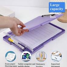 8.5 x 11 英寸 A4 塑料文件夹，带储物空间，护士专用文件夹，带独立笔槽，多功能文件夹，带书写板，大容量文件整理盒，适用于办公室和学习 - 高强度塑料文件夹，带储物空间、金属质感夹子、笔槽和挂孔，侧开式活页夹