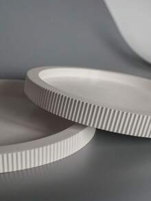 1 khay tròn sọc trang trí khay lưu trữ đế chậu cây khuôn silicon cho nhựa thạch cao trang trí bê tông khuôn silicon - trắng - Xem 5