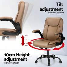 Massage Office Chair PU Leather 2 Point Ergonomic Gaming Computer Desk Recliner Chairs Armchair For Room Executive Home Up To 105 Degree Back Recline Adjustment Espresso - Sand - View 4