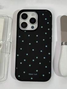 闪亮星空透明手机壳,兼容 17 Pro Max/16/15/14/13/12 Pro Max/11,可爱梦幻闪亮防震保护套,韩版风格礼物 - 黑底藍星星 - 查看 5