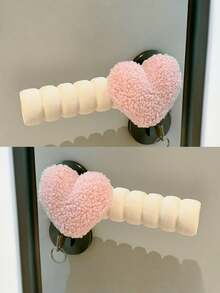 1 Stück niedliches rosa Herz Türstopper Set, weiche Plüsch- & langanhaltend Kunststoffkonstruktion mit ovalem Design, Anti-Kollisions-Puffer & kratzfreier Schutz für Wände & Türschlösser, dekoratives Wandschutz-Accessoire - Verschiedenfarbig - Übersicht 1