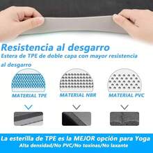 Tapete de Yoga Antideslizante y Cómodos, Yoga Mat para Ejercicio de Buena Calidad y Ecológicos, Tapete Yoga Antiderrapante de Suavecito y Grueso, Deporte Colchoneta Fitness Alfombrilla para Yoga de Grosor - Negro - Ver 3