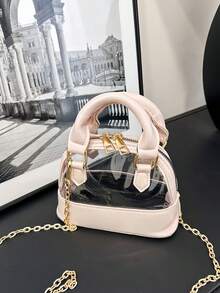 Semi-Transparent Clutch Bag With Custom Text, Party Event Handheld Purse, Sheer Fabric With Personalized Name/Quote, Stylish Evening Bag For Night Gatherings