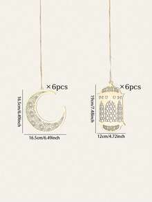 Zestawy 1/2 drewnianych dekoracji na Ramadan, wisiorek z księżycem i lampa wisząca na Eid Al Fitr, lampa księżycowa na Eid Al Fitr, lampa gwiazda na Ramadan, dekoracja na Eid Al Fitr, dekoracja domu na zewnątrz, dekoracja pokoju dziecięcego - Wielokolorowe - Zobacz 11