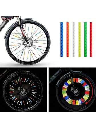 72pcs/Pack Colorful PVC Spoke Covers, 24cm Wheel Rim Spoke Wrap Kit, Motorcycle Bicycle Spoke Decorative Accessories