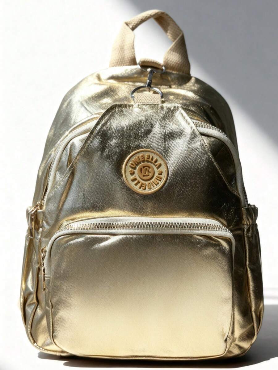 Women Fashion Backpacks - Gold - View 1